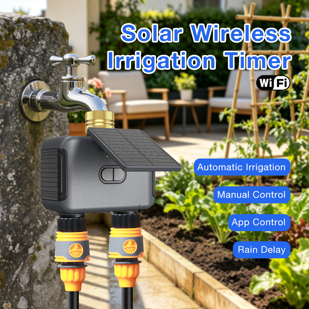 Power Zone Outdoor Timer - Solar-Powered WiFi Irrigation System Automatic Irrigation