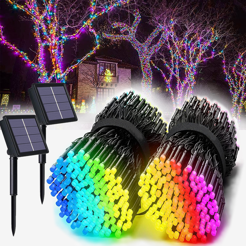 Outdoor Solar Power Xmas Lights - Solar String Lights Outdoor Waterproof Solar
