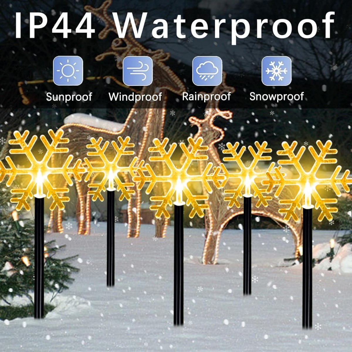 5Pcs Christmas Pathway Lights  – обзор и цена Outdoor Solar Power Xmas Lights