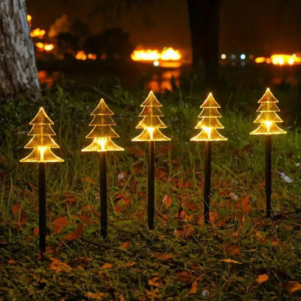 5Pcs Christmas Pathway Lights  – обзор и цена Outdoor Solar Power Xmas Lights