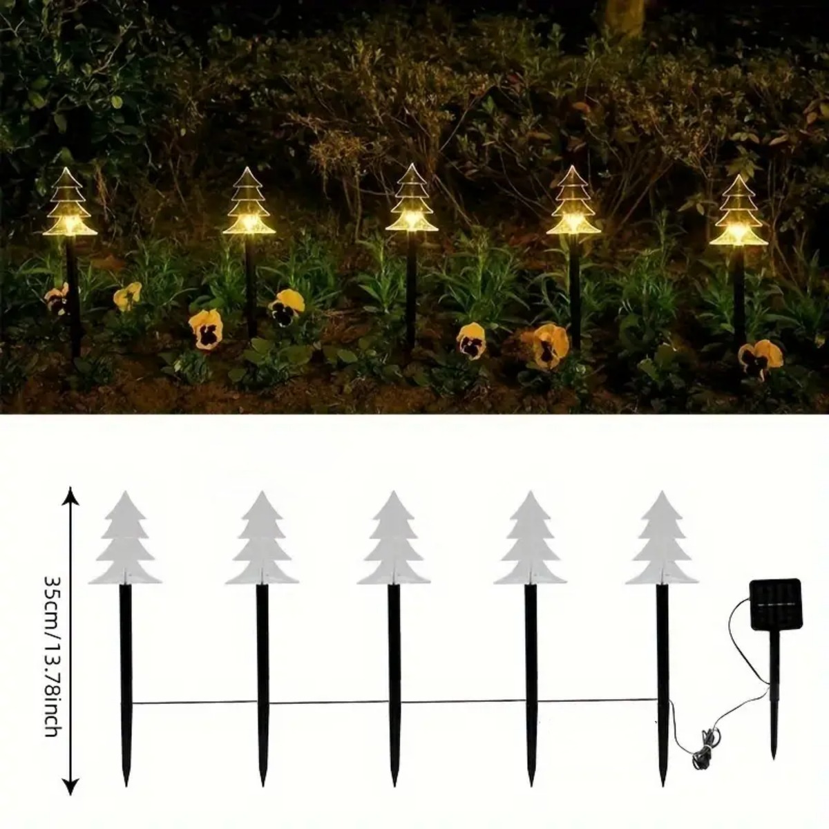 5Pcs Christmas Pathway Lights  – обзор и цена Outdoor Solar Power Xmas Lights