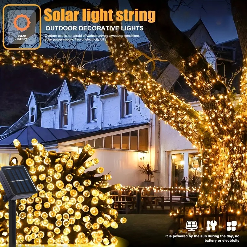 5M-32M LED Solar String Lights – обзор и цена Outdoor Solar Power Xmas Lights