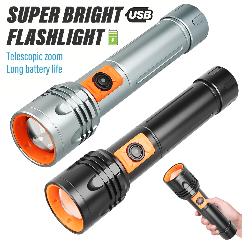 High Power LED Flashlight USB  – обзор и цена Outdoor Power For Camping