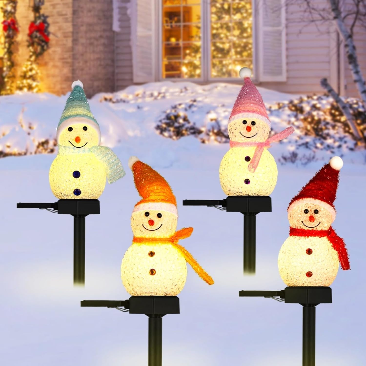 LED Snowman Solar Garden Light – обзор и цена Outdoor Solar Power Xmas Lights