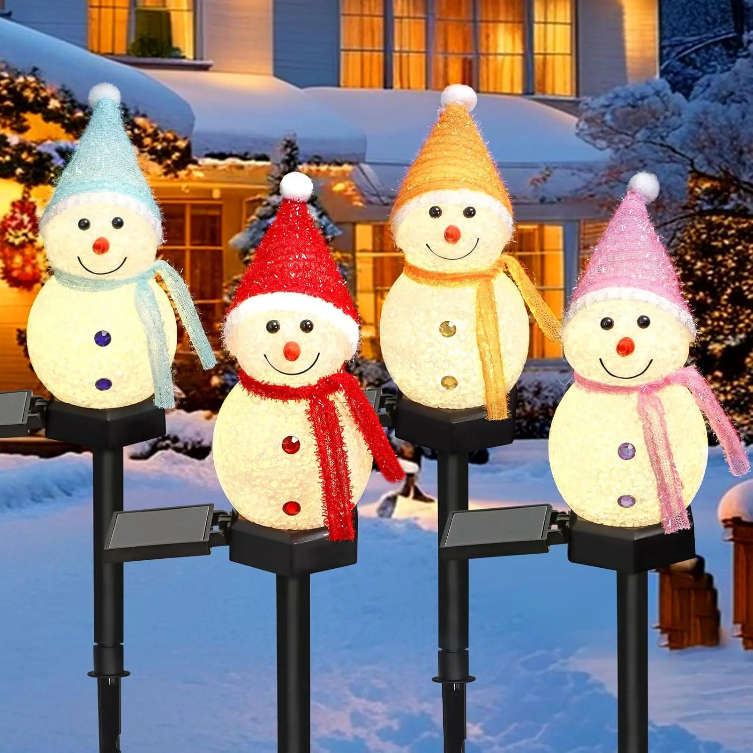 LED Snowman Solar Garden Light – обзор и цена Outdoor Solar Power Xmas Lights