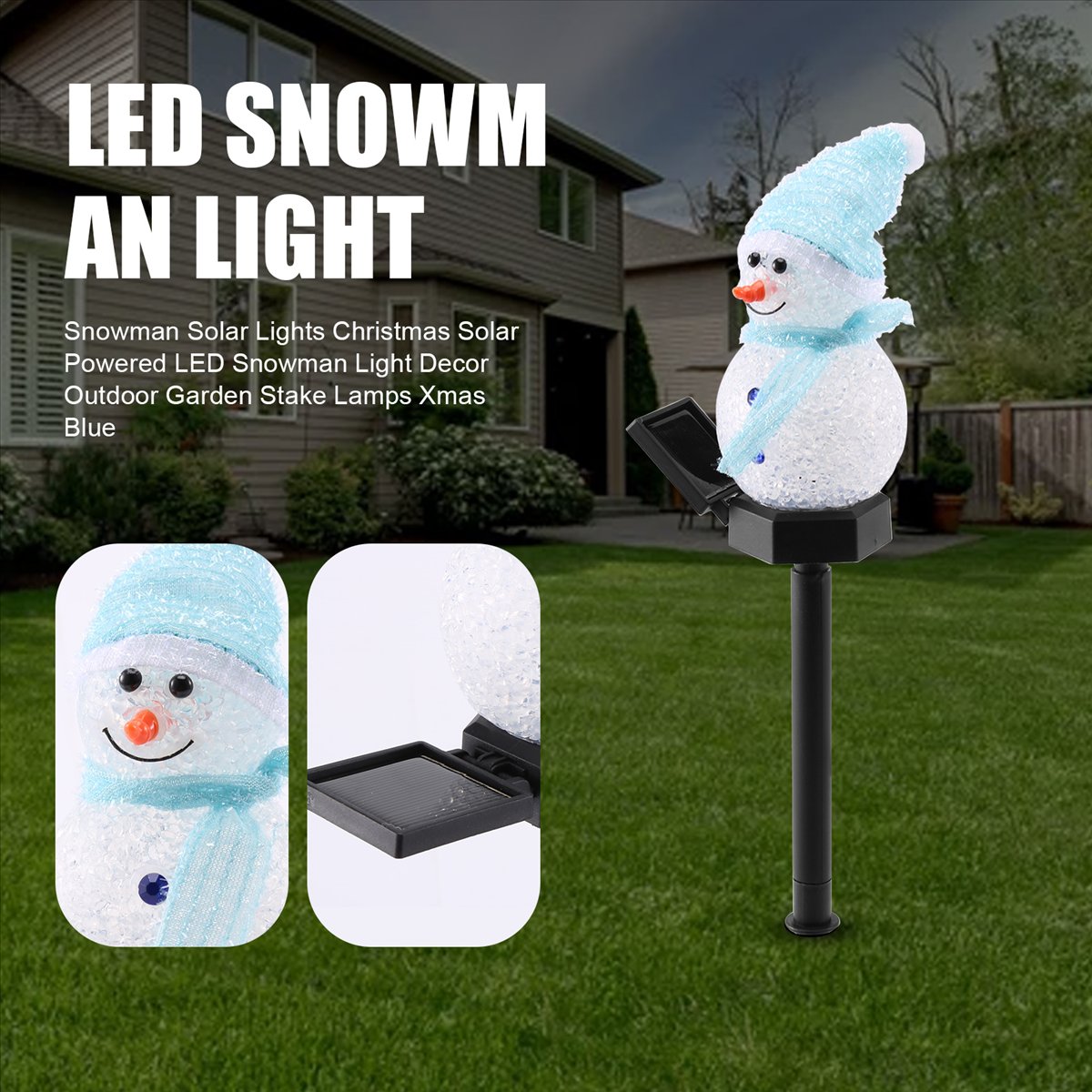 Carefree- Snowman Solar Lights – обзор и цена Outdoor Solar Power Xmas Lights