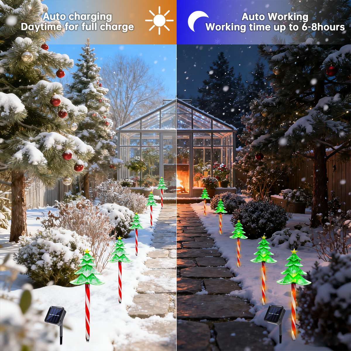 Pop 5pcs/set LED Xmas Tree Dec – обзор и цена Outdoor Solar Power Xmas Lights