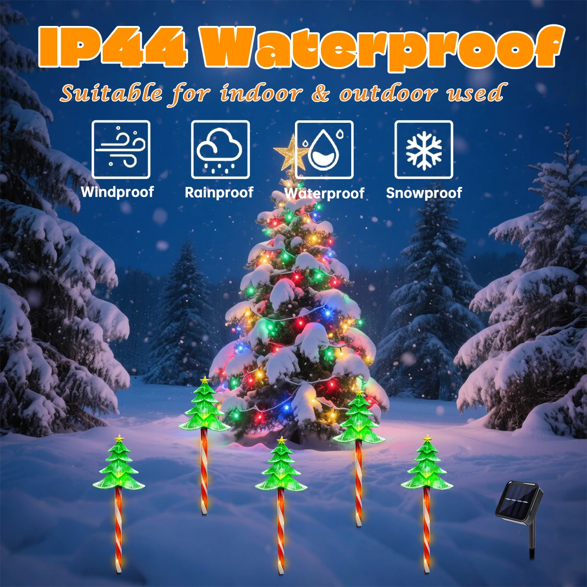 Pop 5pcs/set LED Xmas Tree Dec – обзор и цена Outdoor Solar Power Xmas Lights