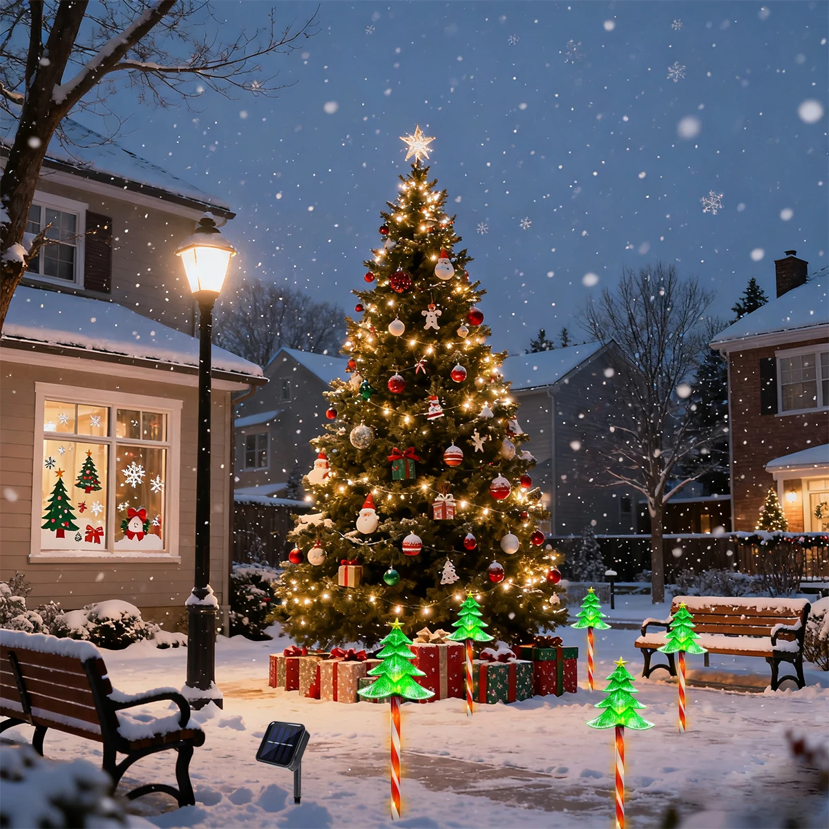 Pop 5pcs/set LED Xmas Tree Dec – обзор и цена Outdoor Solar Power Xmas Lights