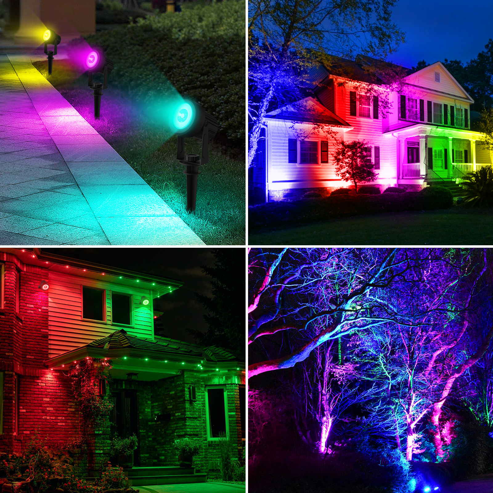 1/2/4/6 Lights RGB Solar Spotl – обзор и цена Outdoor Power For Christmas Lights