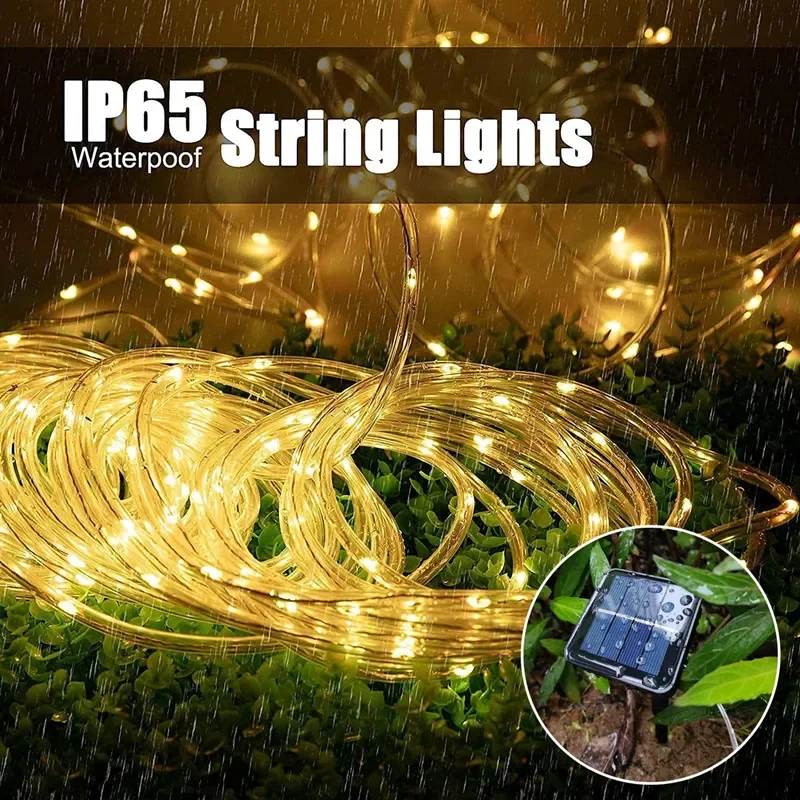 LED Solar Strip Rope Tube Fair – обзор и цена Outdoor Power For Christmas Lights