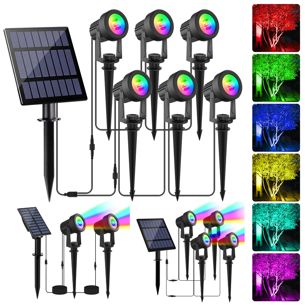 1/2/4/6 Lights RGB Solar Spotl – обзор и цена Outdoor Power For Christmas Lights